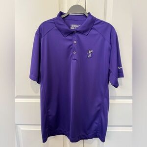NIKE Mens Large Tour Performance Dri Fit Golf Polo Shirt Purple Disney Mickey